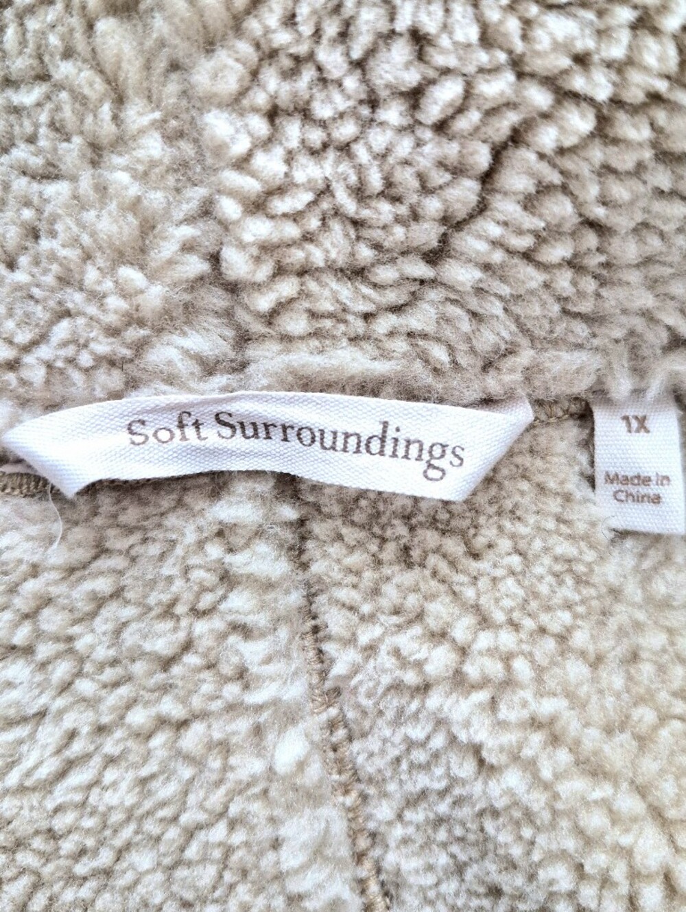 Soft Surroundings Misha Long Penny Lane Faux Suede Shearling Jacquard Coat 1X - Picture 15 of 16